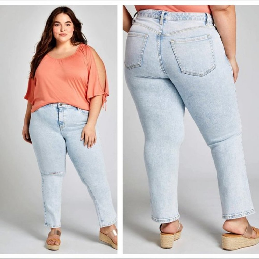 Lane Bryant High Rise Straight Crop Jeans | 16 | Flex Magic Waistband | NWT
